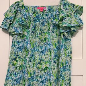 Floral Ruffle Sleeve Top